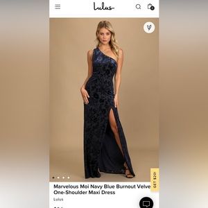 Navy long gown / black tie / formal